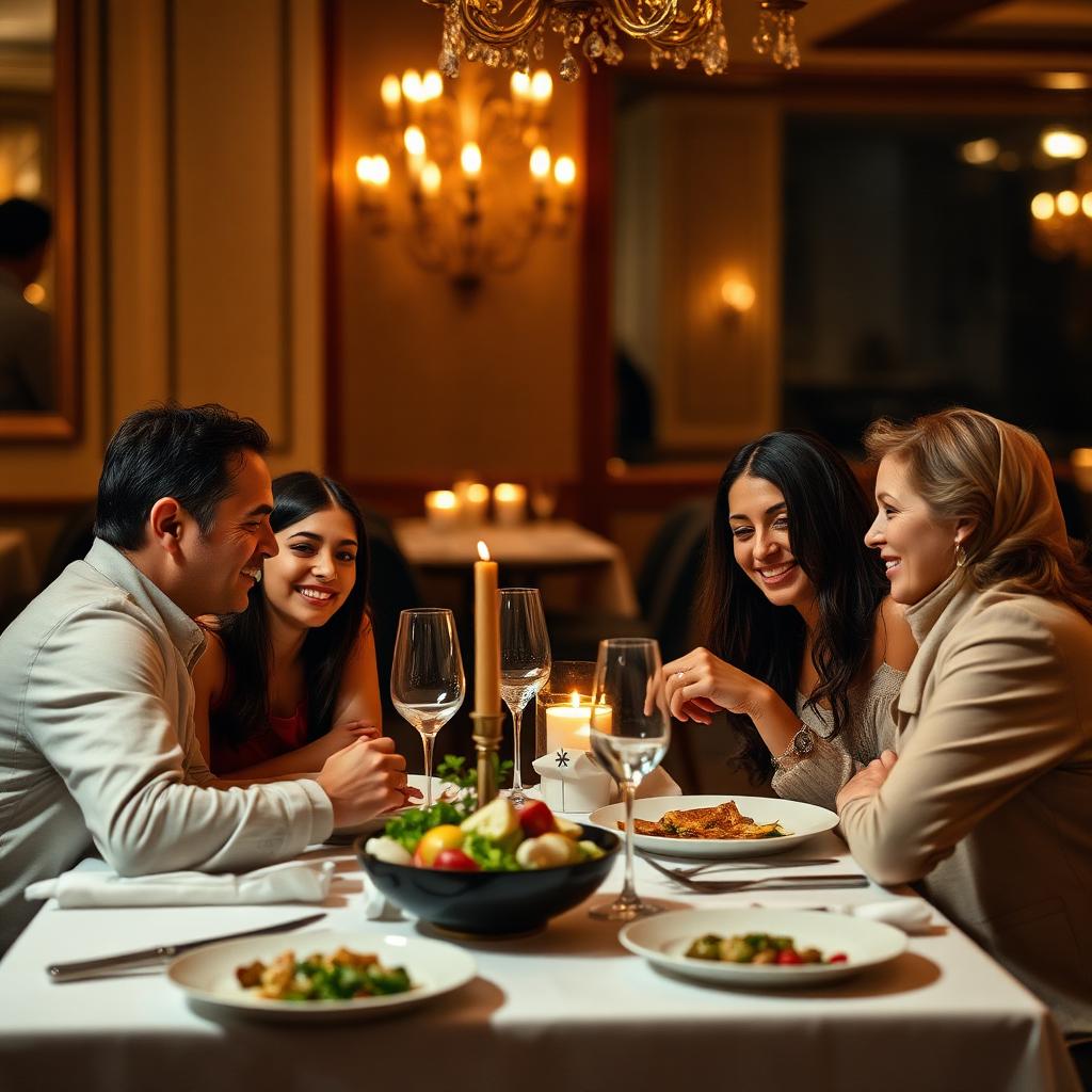 عائلة تتناول الطعام